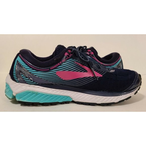 Brooks Ghost 10 DNA Mens Running Shoe Size 10.5 Blue Green Fushia Good Condition